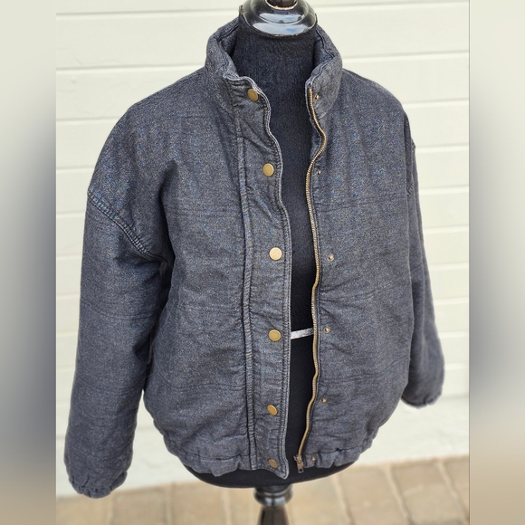 Black denim puffer jacket - Picture 6 of 6